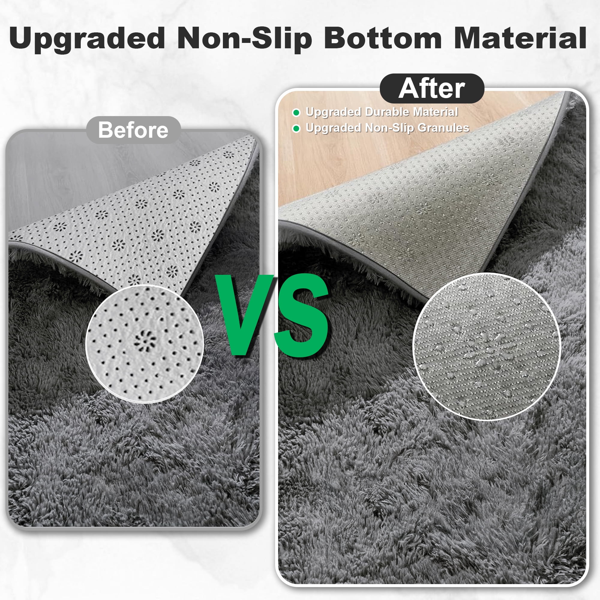 Lalado 8ft x 10ft Area Rug, Soft Fluffy Indoor Shag Area Rugs for Living Room Bedroom Decor Carpet, Light Gray