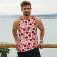 thumbnail image 6 of Lsque Rose Flowers Pattern Mens Tank Tops Muscle Athletic Quick Dry Sleeveless Workout Fitness T Shirts Beach Tank Top, Loose-fit Sleeveless Shirt for Men-Medium, 6 of 7