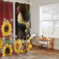 thumbnail image 4 of Chicken Sunflowers Shower Curtain, Yellow Flower Bee Farms Animal Oil Painting Waterproof Shower Curtain Set with 12 Hooks Lightweight Bath Curtains Fabric Bathroom Decor 72x78 Inches, 4 of 9