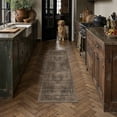thumbnail image 4 of BERTHMEER 2x6 Washable Runner Rug for Hallway Dark Brown Vintage Carpet Non-Slip Soft Low Pile Traditional Oriental Distressed Throw Rug for Bedroom Entryway Bathroom Laundry, 4 of 5