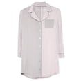 thumbnail image 4 of MeMoi Women's Colorblock Modal Button-Down Nightshirt - Womens - Female (L, Blush-Taupe Heather), 4 of 4