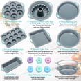 thumbnail image 2 of To Encounter 12-Cup Non-stick Silicone Muffin & Donut Pan Set, Light Grey (31 Count), 2 of 7