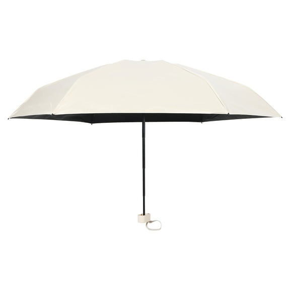 LEORX Lightweight Folding Sun Umbrella Beige Color for Travel and Home Use