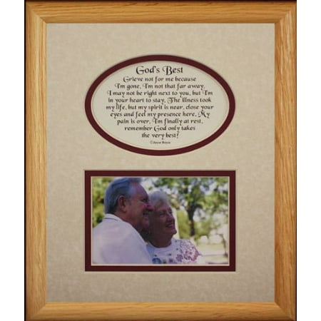 8X10 God's Best Picture & Poetry Photo Gift Frame ~ Cream/Burgundy Mat * Memorial * Bereavement * Sympathy * Condolence Picture And Poetry Keepsake Gift (Best Mac For Photos)