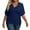 Navy, variant on V-Neck Tops for Women Casual Solid Color Shirts Short Sleeve Fall Fashion Dressy Tee