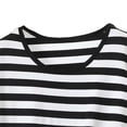 thumbnail image 4 of Mifsaly Women Striped Tee Crew Neck Short Sleeve Summer Tops Casual Loose Fit Lightweight Breathable Blouse Versatile Daily Wear Fashion Shirt XXXXL, 4 of 5