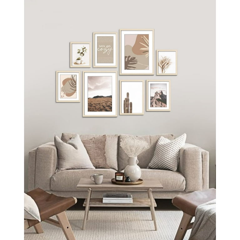 set Of 6) 11 X 11 Matted To 8 X 8 Frame Set Natural - Room