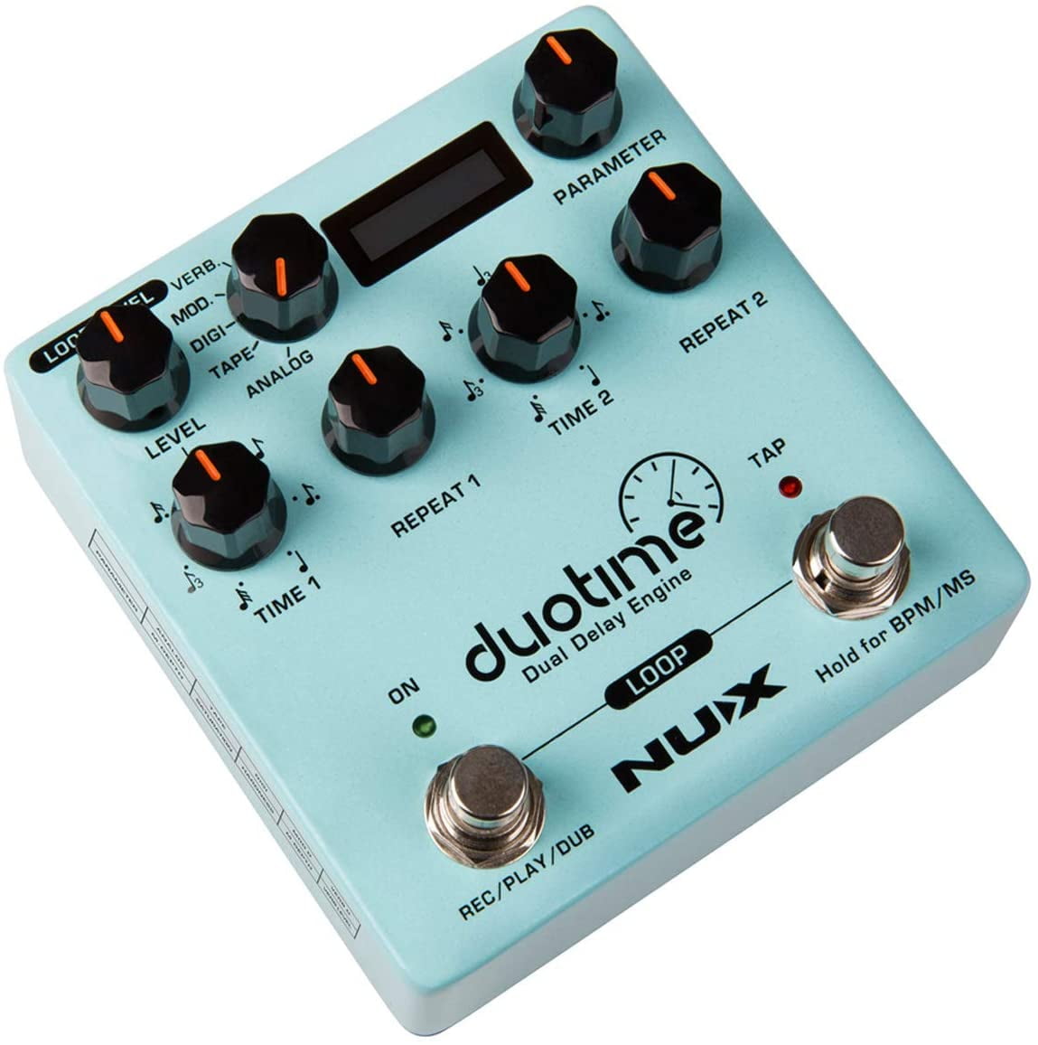 NUX Duotime Dual Delay Engine Effects Pedal Blue