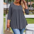 thumbnail image 5 of Wiyuqeen Plus Size Tops for Women 3/4 Sleeve Shirts Tunic Tops to Wear with Leggings Boho Floral Graphic Tees Loose Fit Summer Fall Clothes, 5 of 6