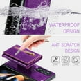 thumbnail image 6 of Dteck Zipper Wallet Case for Samsung Galaxy Z Fold 4,Premium Glitter PU Leather Case Bling Magnetic 2 in 1 Detachable Card Pocket Kickstand Shockproof Rubber Cover,Purple, 6 of 8
