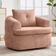 thumbnail image 5 of Euroco 360° Swivel Sofa Chair Accent Barrel Chair 36.6" Swivel Round Chair with Dual-layer Cushion Design for Living Room, Bedroom, Office and Hotel, Pink, 5 of 9
