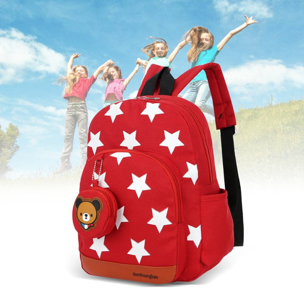 Stars Printed Children Backpack Adjustable Strap For Student School Bags by