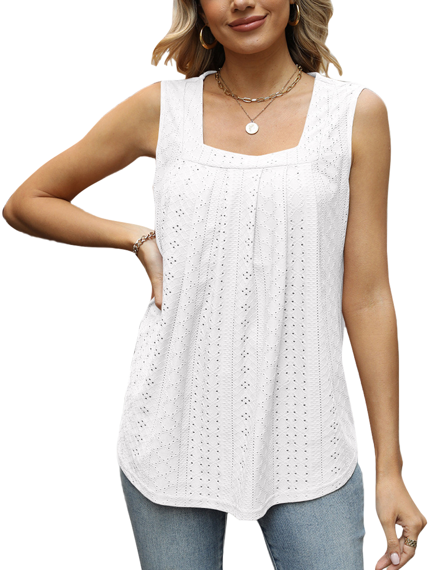 Glonme Ladies Summer Top Sleeveless Tank Tops Solid Color T Shirts