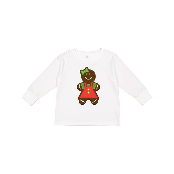 Inktastic Gingerbread Girl Christmas Boys or Girls Long Sleeve Toddler T-Shirt