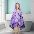 thumbnail image 6 of Purple Lavender Butterfly Scene Hooded Bath Towel，50"x30" for Ages 3 To 12 Kids, Quick Dry Lightweight Soft Microfiber Hood Beach Towel Cover Up for Kids, 6 of 7