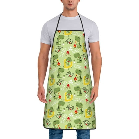 

Junzan Cute Dinosaurs Cartoon Print Kitchen Cooking Aprons Chef Apron for Men and Women Professional for Cooking Bib Aprons for Kitchen/Crafting/BBQ/Drawing