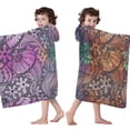 thumbnail image 4 of Multicolor Paisley and Floral Pattern Hooded Bath Towel，60"x35" for Ages 3 To 12 Kids, Quick Dry Lightweight Soft Microfiber Hood Beach Towel Cover Up for Kids, 4 of 7