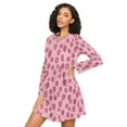 thumbnail image 3 of FORMRS Womens Long Sleeve Nightgowns Crew Neck Sleep Shirt Soft Pajamas Sizes S-3XL, Strawberry Bliss, 3 of 8