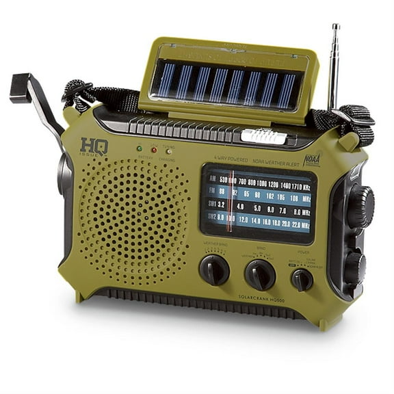 HQ ISSUE Multi-Band Dynamo / Solar Powered Weather Radio Olive Drab