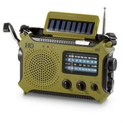 HQ ISSUE Dynamo Emergency Radio Hand Crank Solar Portable W/AM FM, NOAA Weather Alert, Shortwave, & Flashlight, Black