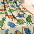 thumbnail image 3 of Beige Cartoon Dinosaurs Pattern Blanket,Comfortable Soft Lamb Wool Throw Blanket,All Season,Warm Lightweight Blankets for Sofa Bed Couch Living Room Chair,60"x80", 3 of 4