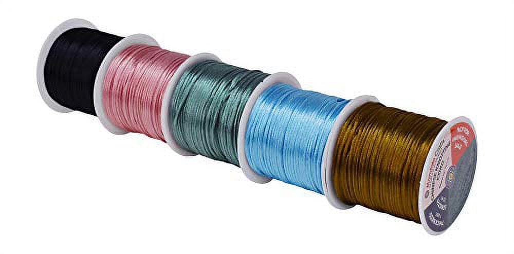 Mandala Crafts Satin Rattail Cord String from Nylon for Chinese Knot, Macramé, Trim, Jewelry Making Assorted Colors 1mm