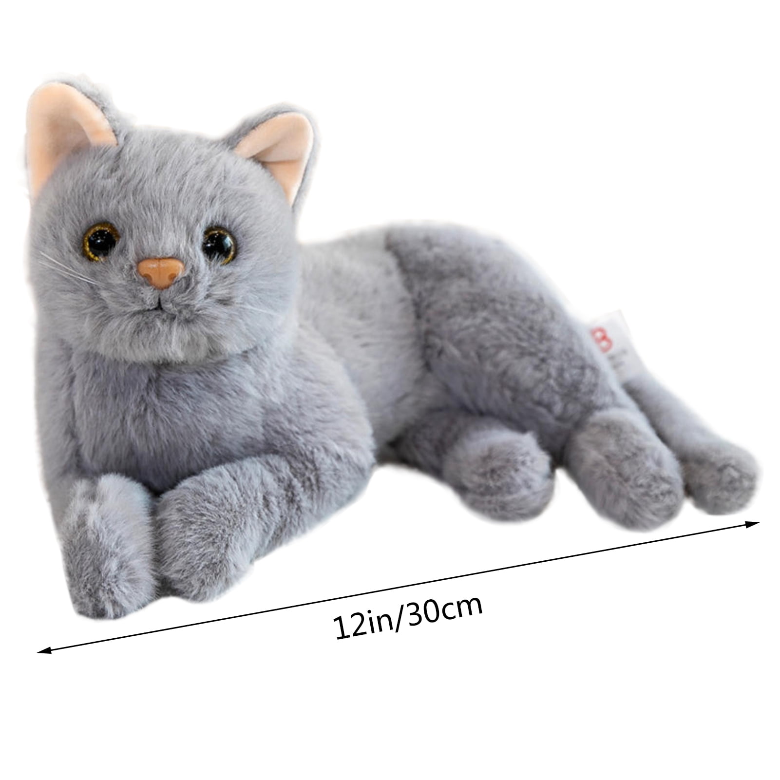 huoge Cat Stuffed Animals | Realistic Cat Stuffed Animal | Kitten 12 inch  Plush Cat Stuffed Doll Soft Throw Pillow Decorations Festival Gifts -  