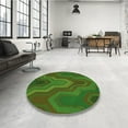 thumbnail image 4 of Ahgly Tapis Rond Lavable en Machine Intérieur Transitionnel Vert Lime Foncé, 6 Pieds Rond, 4 of 7