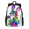 thumbnail image 2 of XMXY Backpack Laptop Bag for Women, Lightweight Backpack for Travel School Bookbag Casual Work Bunny Rabbit Easter Backpack Black, 2 of 8