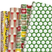 Altarho Golf Wrapping PresNok Paper for Boys Men Golf Bag Ball Print Gift Wrap For Fathers Day Sports Party Birthday Celebration Decoration - 19 X 27 Inches Per Sheet