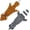 Brown/Gray, variant on Best Pet Supplies 2-in-1 Stuffless Squeaky Dog Toy, Soft Dog Chew Toys, Squirrel, Medium