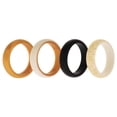 thumbnail image 1 of Juego de anillos de boda de silicona de 2 capas - Oro de ROQ para mujer - Anillo de 4 x 6 mm, 1 of 1