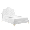 thumbnail image 3 of Modway Sasha Button-Tufted Performance Velvet King Bed in White, 3 of 5