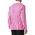 thumbnail image 3 of INSPIRE CHIC Striped Blazer for Men's Single Breasted Contrast Color Business Suit Jacket XL Red White, 3 of 5
