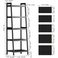 thumbnail image 3 of Bamboo Ladder Bookcase, Bathroom Storage Rack Organizer, 4 Tier and 5 Tier Freestanding Plant Display Stand Space Saver Shelves for Bedroom, Kitchen, Balcony (Black, 5 Tiers (50" H)), 3 of 16
