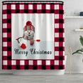 thumbnail image 2 of PATIO 4 Pieces Set 3D Digital Printing High-Density Merry Christmas Theme Pattern Shower Curtain Set Bathroom Floor Mat Base Mat Toilet Mat Home Holiday Decoration Bathroom Accessories Ch, 2 of 9