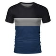 thumbnail image 4 of Sngxgn Men's V Neck Shirts Slim Fit Solid Short Sleeve T-Shirts Ribbed Soft Tees(Navy,XXXL), 4 of 4