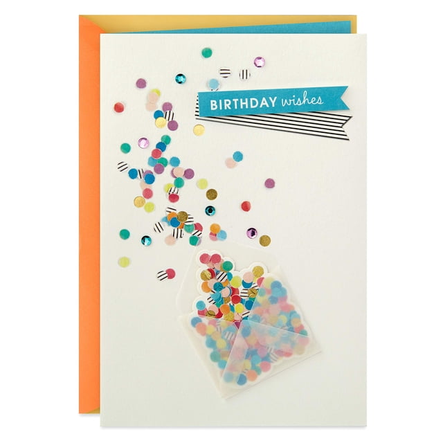 Tarjeta de cumpleaños Hallmark con sobre y confeti 15 x 21 cm