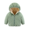 thumbnail image 2 of Godderr Baby Toddler Hooded Cotton Jackets for Girls Boys 1-14Y Winter Fall Fleece Coats Thicked Solid Color Outwears with Zipper, 2 of 7