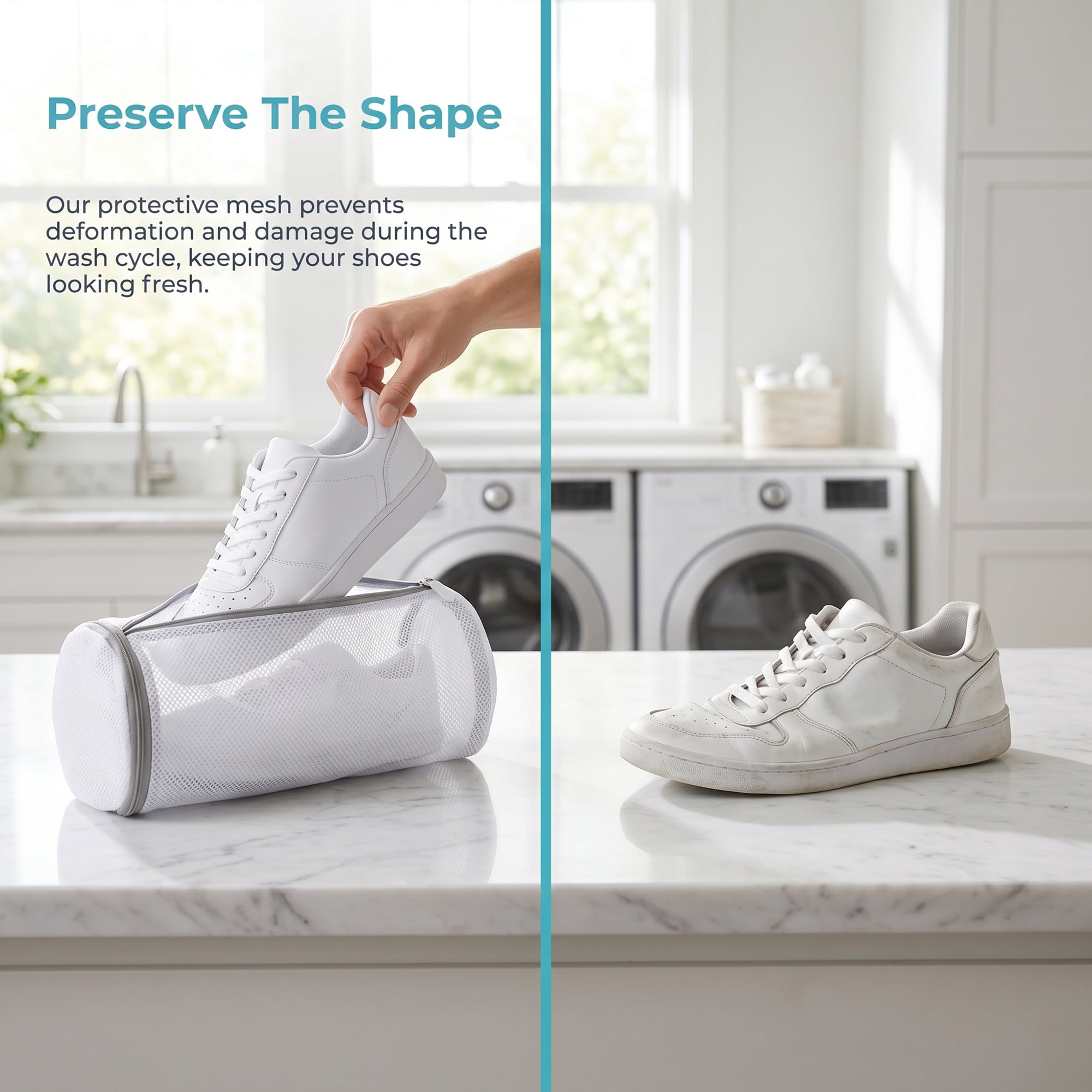 Unique Bargains 2 Pack Polyester Mesh Laundry Zippered Shoe Bag for Washing Machine Small