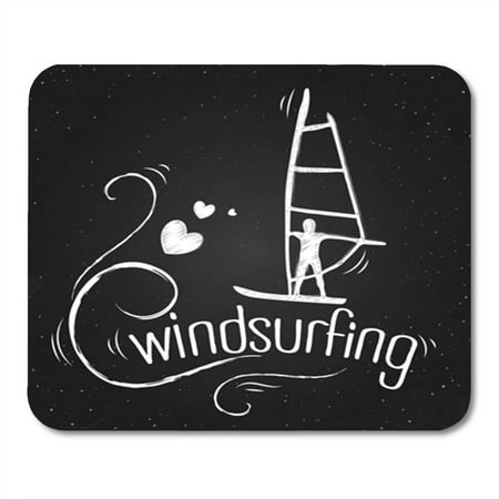 KDAGR Action Creative Vintage Windsurfing and Labels Inspirational Chalkboard Active Mousepad Mouse Pad Mouse Mat 9x10
