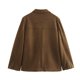thumbnail image 4 of Otoño Invierno ropa de calle para mujer chaqueta Blazer traje de un solo pecho abrigo para mujer manga larga cuello de solapa trabajo Oficina exterior, 4 of 5