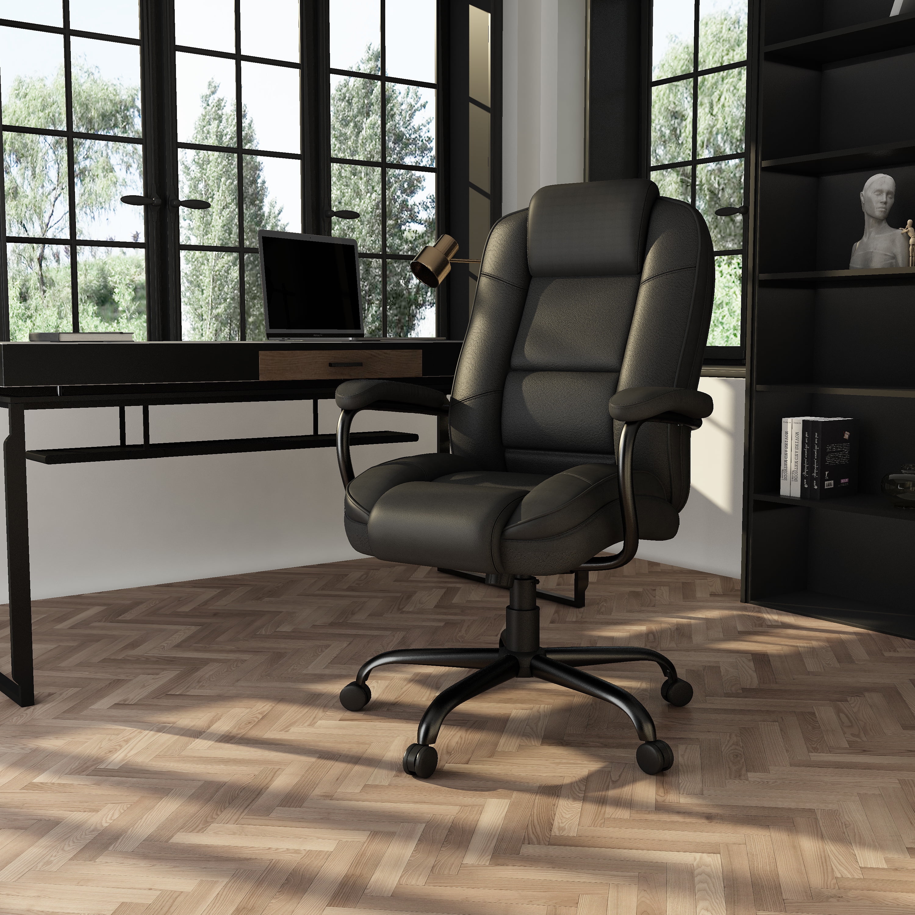 Boss Office Products Big and Tall Heavy Duty Executive Chair, Black