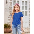 thumbnail image 2 of Arshiner Girls T Shirts Casual Short Sleeve Tie Knot Front Toddler T Shirts, 2 of 6
