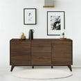 thumbnail image 2 of 63" 2-Drawer Mid-Century Wood Sideboard in Walnut, 2 of 4