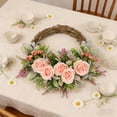 thumbnail image 6 of Upgraded Inviting Front Door Spring Wreath With Artificial Green Leaves And Flowers For Indoor Outdoor Party Home Garden Wall Decor I, 6 of 8