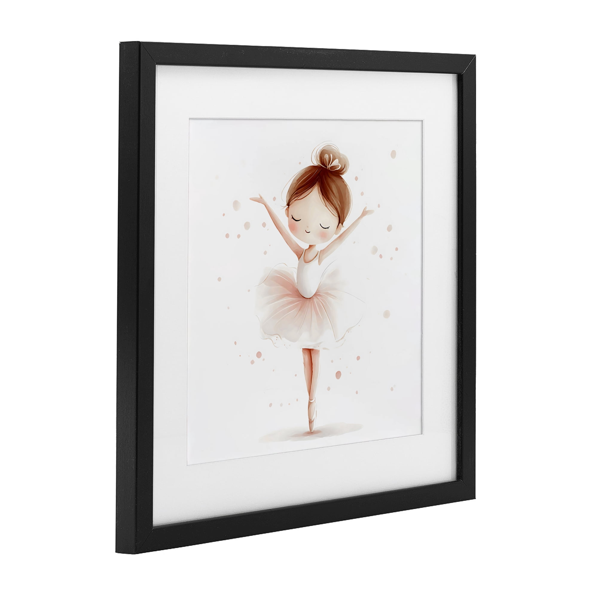 Stupell Industries Delicate Little Ballerina Girl Black Framed Print Under Glass, design by Creative Studio