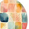 thumbnail image 3 of Designart "Fun Patterns of Shapes Orange III" Modern Geometric Round Metal Art, 3 of 5