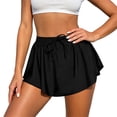 thumbnail image 4 of Inleife Fashion Women Casual Shorts Casual Solid Color Pleats Pocket Beach Shorts Beach Swim Trunks, 4 of 6