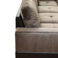 thumbnail image 4 of MAYEERTY 103.5" Dark Brown Flannel PVC 3-Piece Couch Durable Rich-Toned Living Room Furniture, 4 of 12